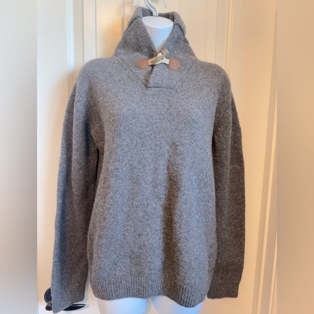 Penfield Lambs Wool Gender Neutral Trailwear Sweater w/Shawl Collar &Toggle, M/L